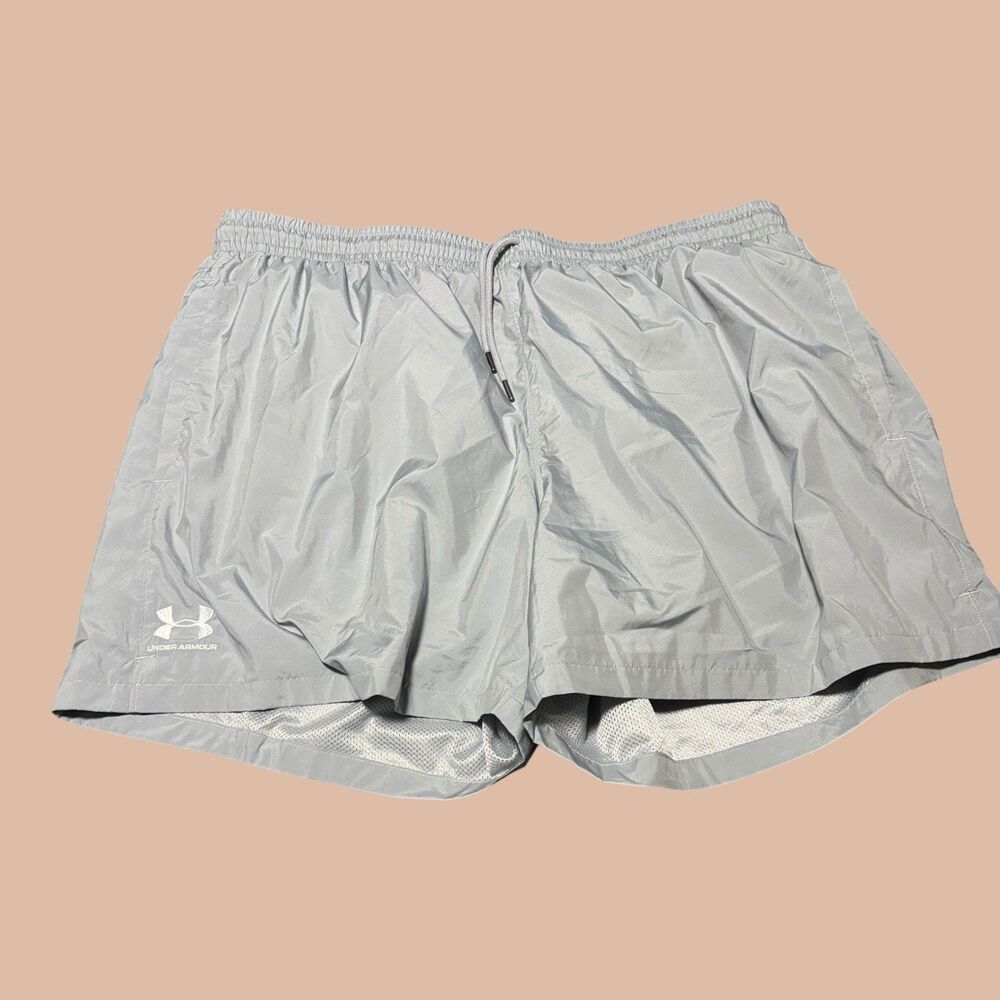 Under Armour Running Shorts Mens 2XL Gray Athletic Gym Training Yoga Drawstring